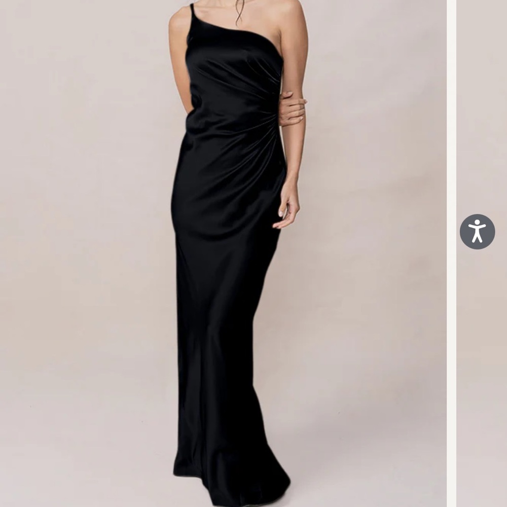 Revelry Jade Satin Dress Black Size 4